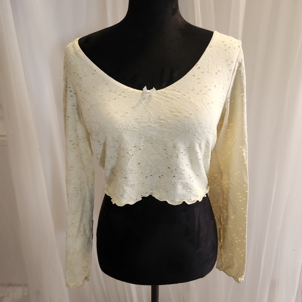 Aerie Lace Workout Crop Top Large